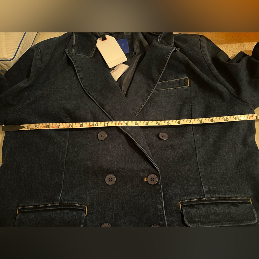GapStudio Denim Double-Breasted Tailored Blazer - Picture 8 of 9